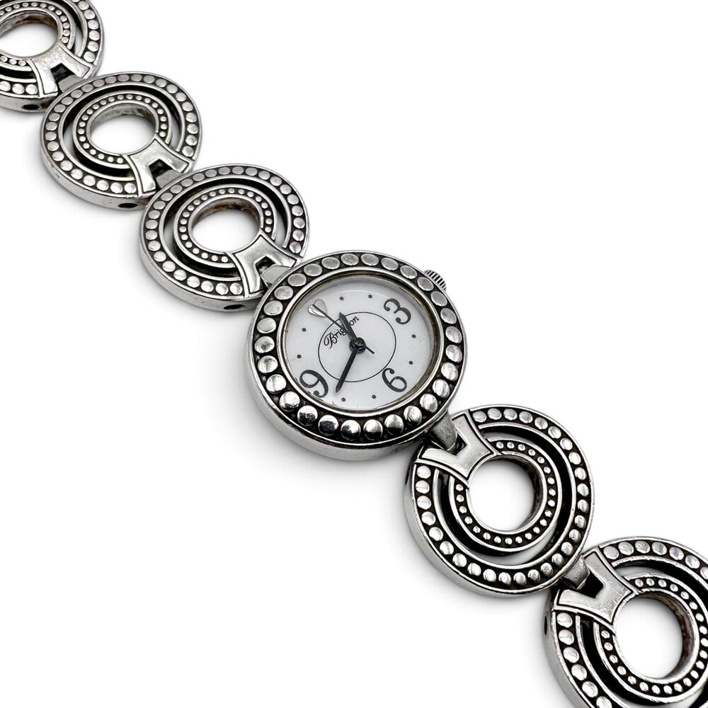 Vintage Brighton Cardiff Silver Plated Toggle Bracelet Watch Retired 7.25-8.25"